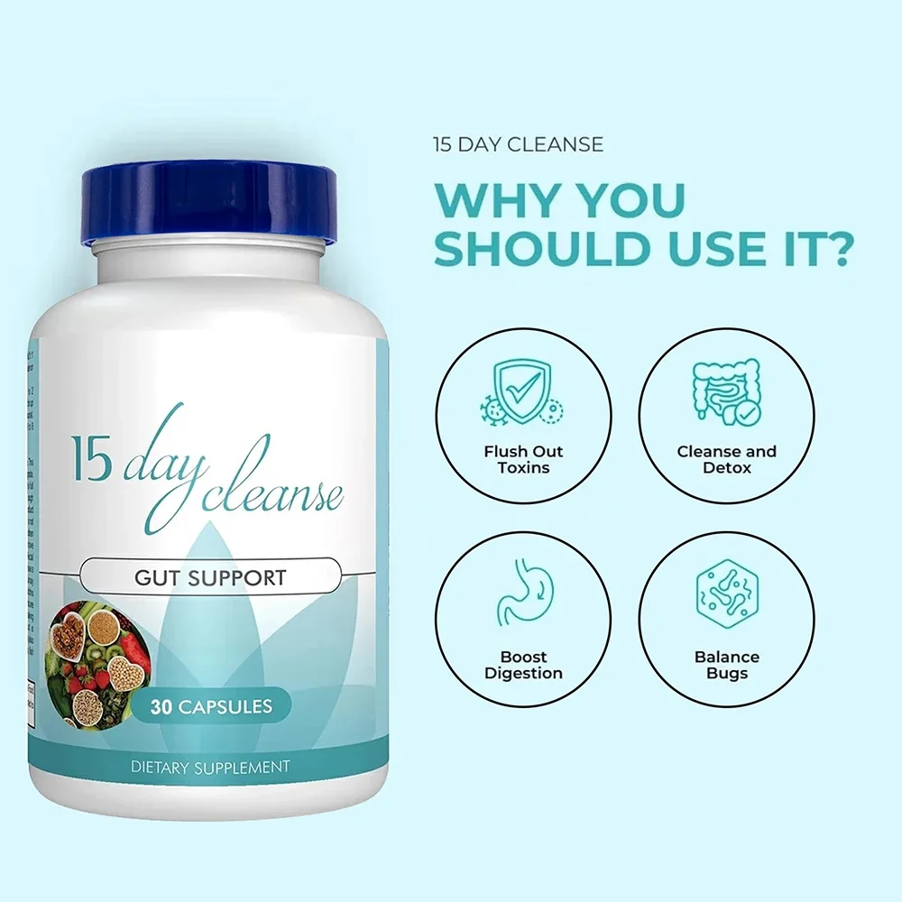 

15 Day Cleanse - Gut and Colon Support | Advanced Fiber Formula | 30 Capsules