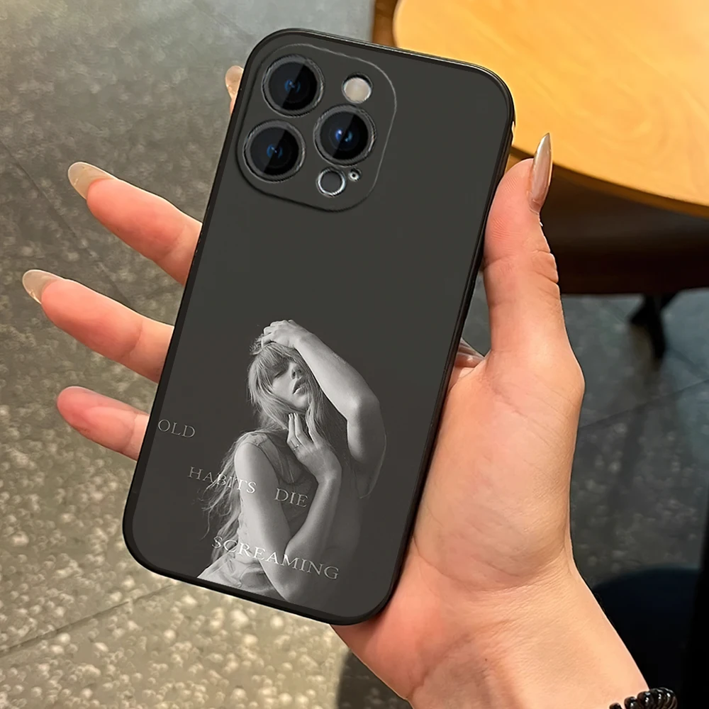 thumbnail image 1 of Funda de silicona suave negra para Samsung S23 S22 ULTRA A22 A71 con diseño de cantante T-Taylor TTPD S-Swift, 1 of 5