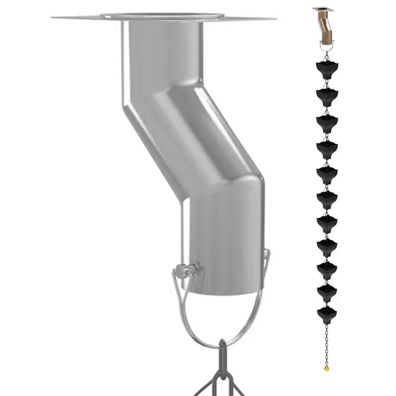 

Установщик дождевой цепи, комплект адаптера водосточных желобов из нержавеющей стали для дождевой цепи, аксессуары, офсет для стока, не непосредственно под водосточной водосточкой