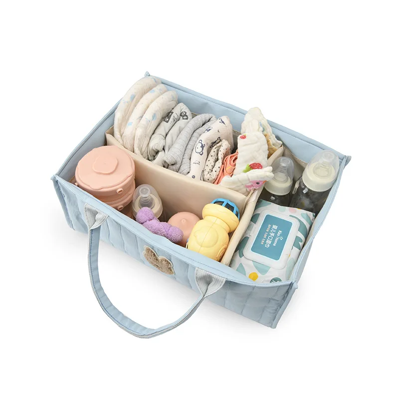 Diaper Storage Bag, Durable Polyester Multi-Compartment Organizer, Portable Lightweight with Cute Bear Design Portable Storage - 3