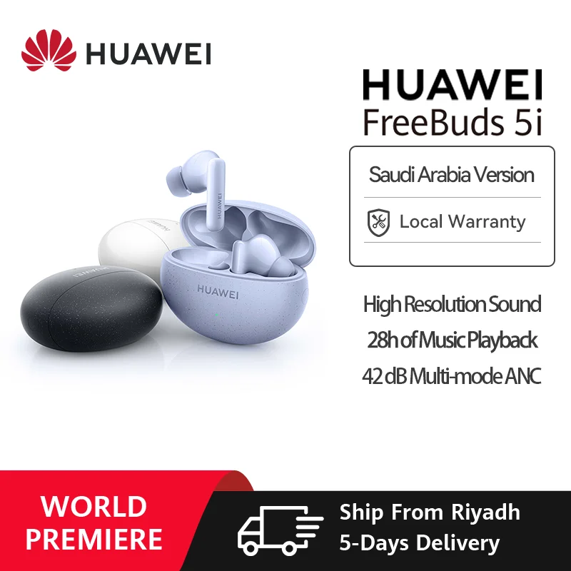 HUAWEI-FreeBuds 5i سماعات صوت عالية الدقة ، 42dB م...