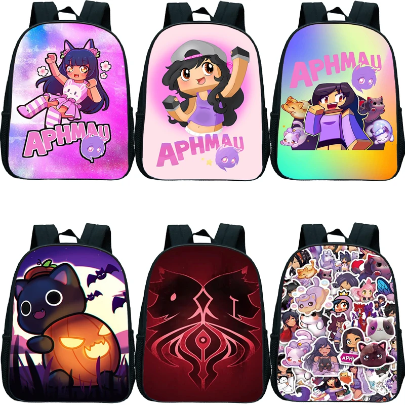 

Детские рюкзаки с принтом Aphmau, водонепроницаемые маленькие школьные ранцы для девочек и мальчиков, для детского сада