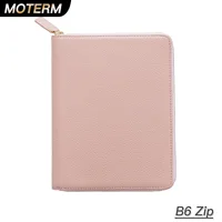 Moterm Genuine Pebbled Grain Leather B6 Zip Cover with Top Pocket Cowhide Planner Zipper Notebook Organizer Agenda Journal Diary 1