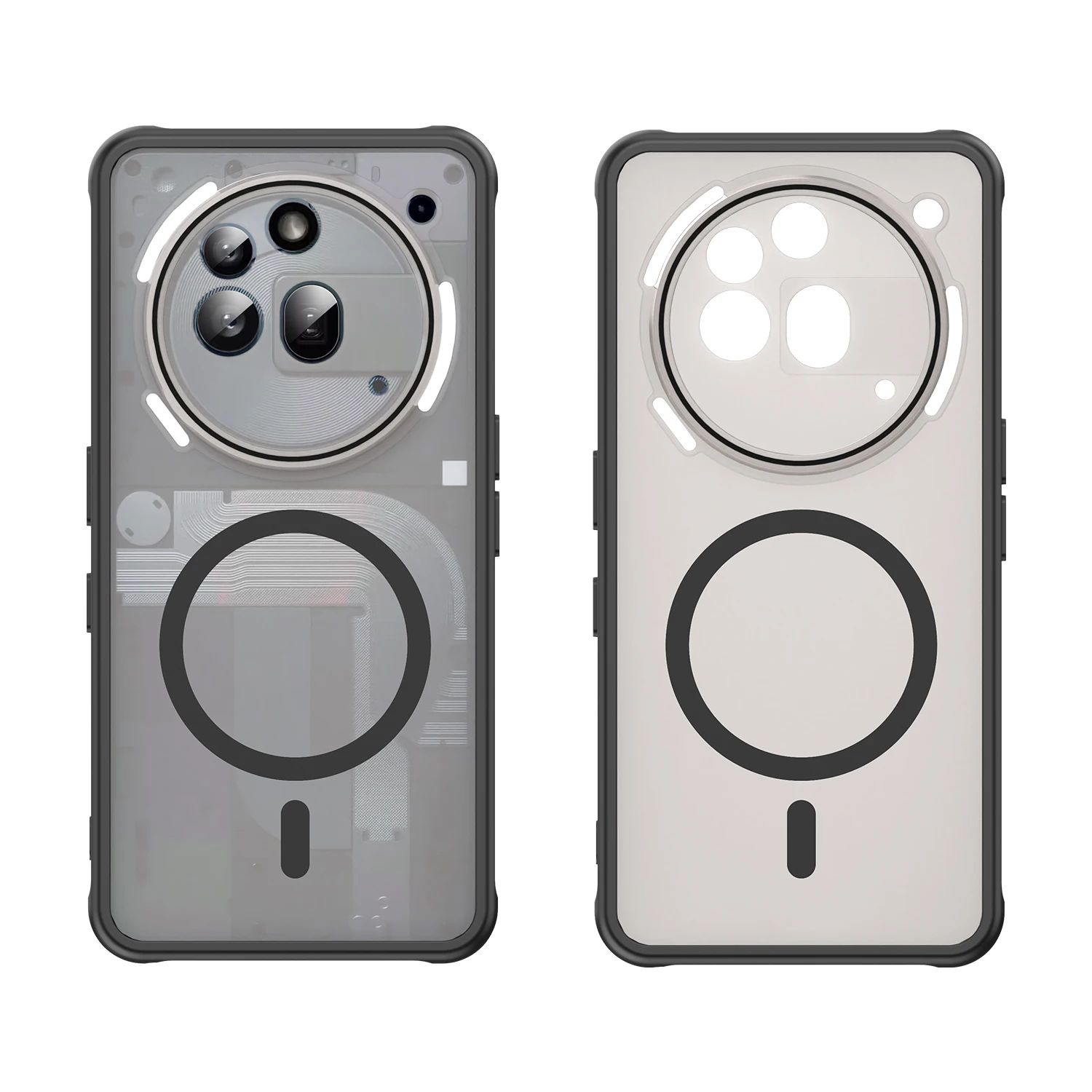 Cover Per Vivo X100 Pro Trasparente Opaca Sottile - Custodia Antiurto In TPU E PC Con Supporto Ricarica Wireless, Morbida Al Tatto E Anti-impronta - 2