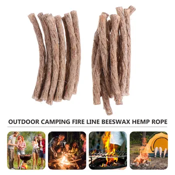 10Pcs Survival Wick Hemp Cord Camping Lighter Hemp Fire Starters Outdoor Wick Camping Ropes Survival Tools 1