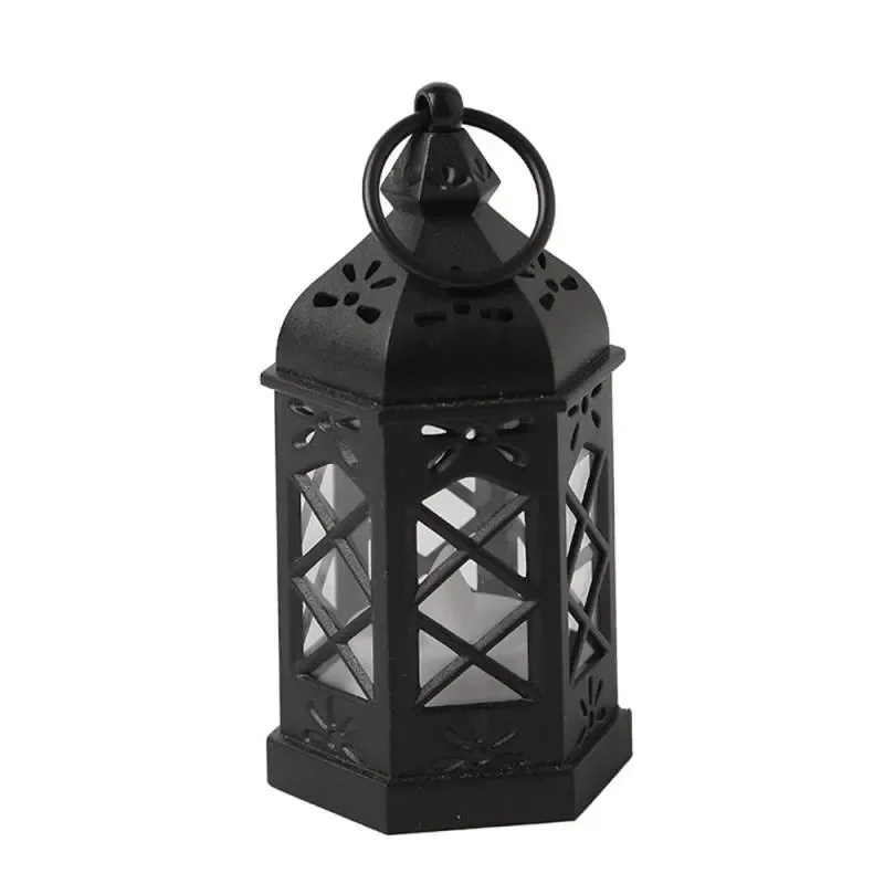 LED Light Decoration Retro Desktop Lamp Creative Hexagonal Wind Lamp Portable Candle & Horse Atmosphere