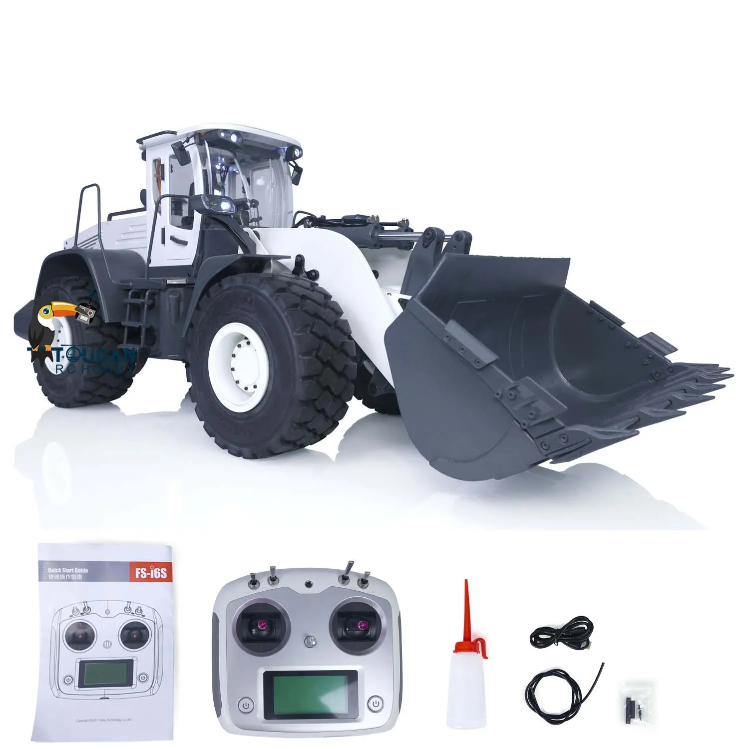 870K RC Hydraulic Loader JDM 88 Wheeled Loaders 1/14 Remote Contro Metal Construction Machine with Light Sound Set Model TH18496 4