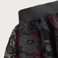 Plus Size Gothic Elegant Women Skirt Lace Front Short Back Long Fashion Irregular Hem High Waist Female Vacation Fashion Skirts - Image 4
