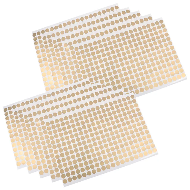 10 Pcs Gold Copperboard Round Stickers Adhesive Circle Paper Dot Labels Sealing Envelopes Coding Stationery Seal Gift Packaging 6