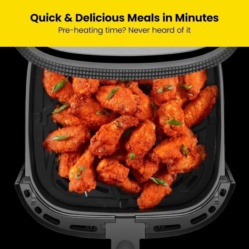 Chefman TurboFry&reg; Touch Air Fryer, XL 8-Qt Family Size, One-Touch Digital Control Presets, French Fries, Chicken, Meat, Fish