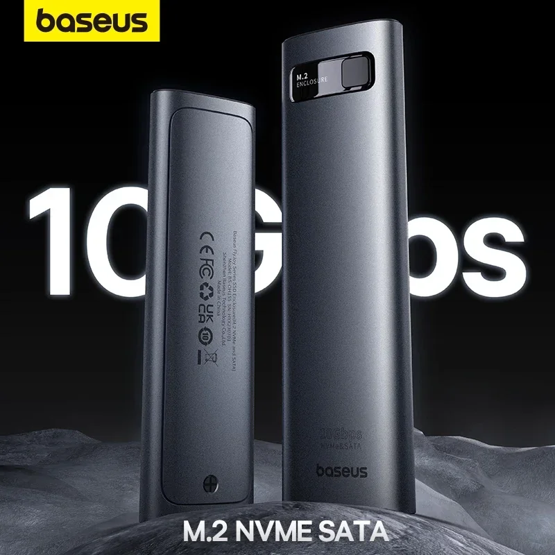 Baseus-case Ssd Nvme Sata de Protocolo Duplo M.2 para Usb tipo c 3.2 Gabinete Ssd Portátil Sata Nvme Externo