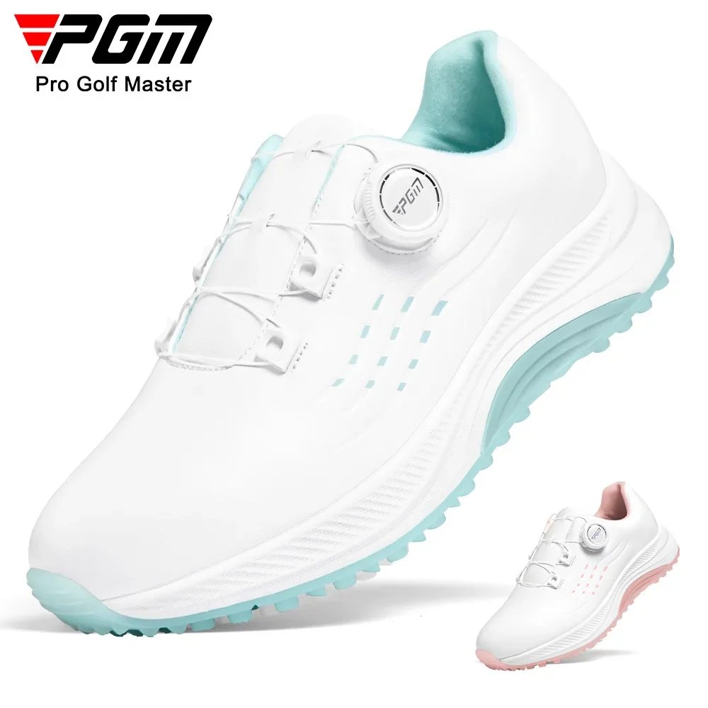 PGM Golf Shoes women Comfortable Knob Buckle Golf Men's Shoes Waterproof Wide Sole Sneakers Spikes Non-Slip