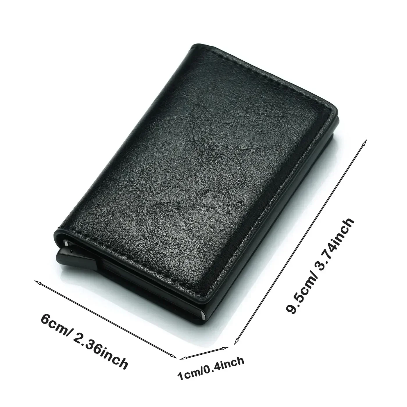 Carbon Fiber Credit Card Holder Wallet for Men RFID Smart Metal Thin Slim Pop Up Minimalist Small Black Purse Metal Case