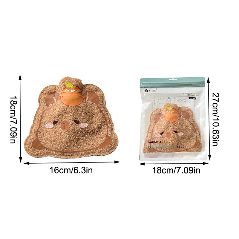 Capybara Insulation Hot Water Bottle Plush Rubber Hand And Foot Belly Warmer Explosion-Proof Hot Water Bag For Women Period Cute