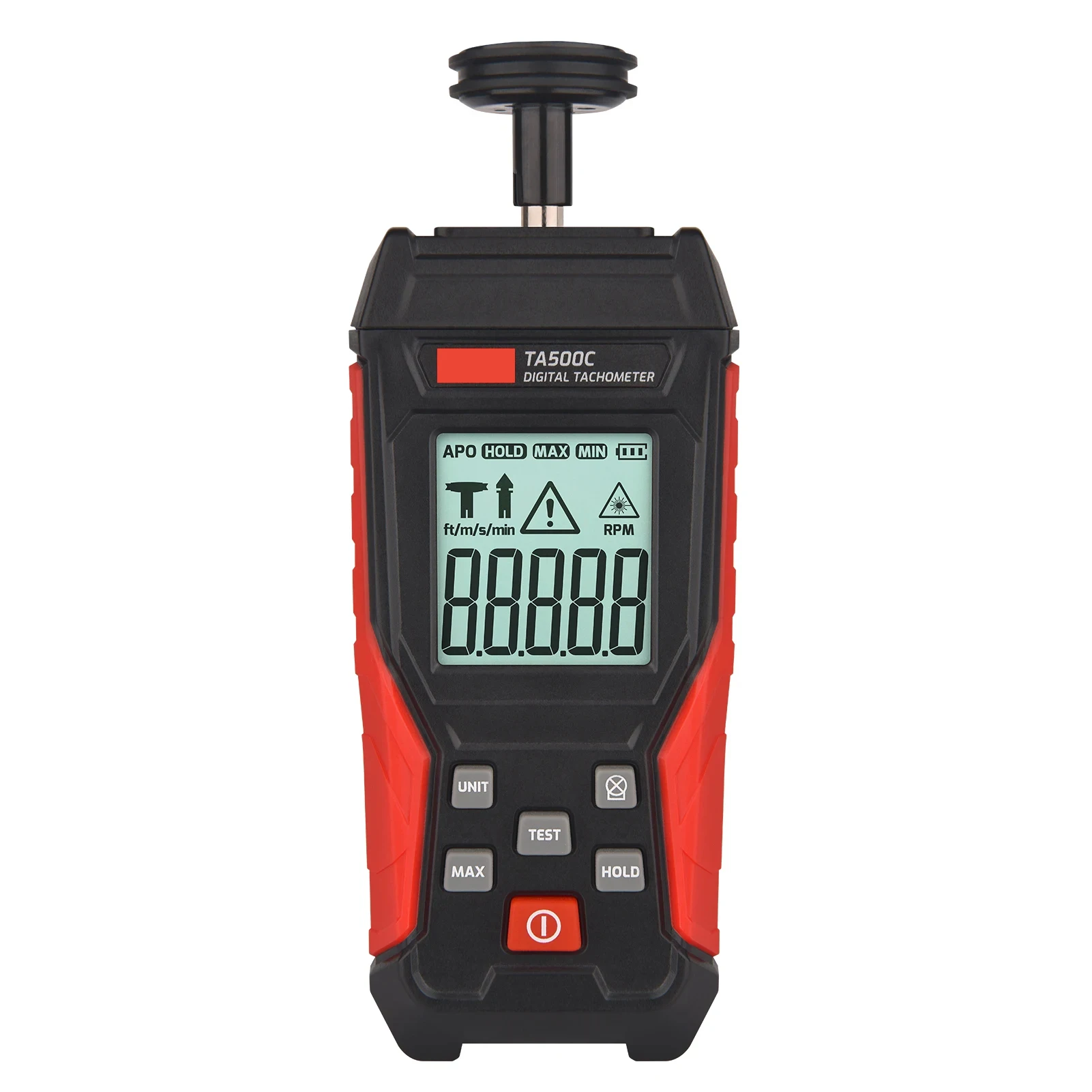 TA500C Digital Laser Tachometer Contact/Non-Contact/Dual Mode RPM Meter Engine S