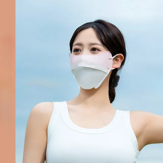 Mesh Ice Silk Face Scarf Elastic Solid Color UV Protection Anti-uv  Cover New Trend  Mask Face Scarves Sunscreen Veil 3
