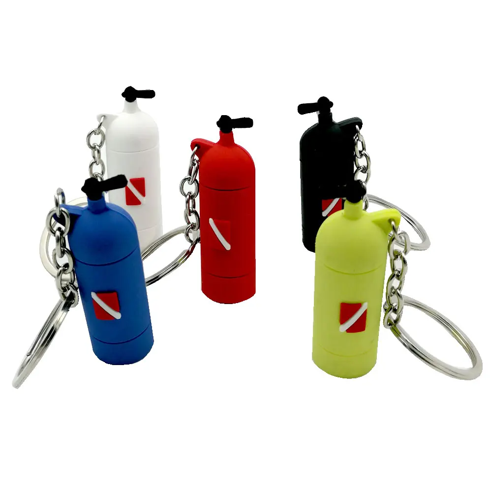 5Colors Mini Scuba Air Tank Mini Cylinder Bottle Keychain Key Ring Diver Diving Gift