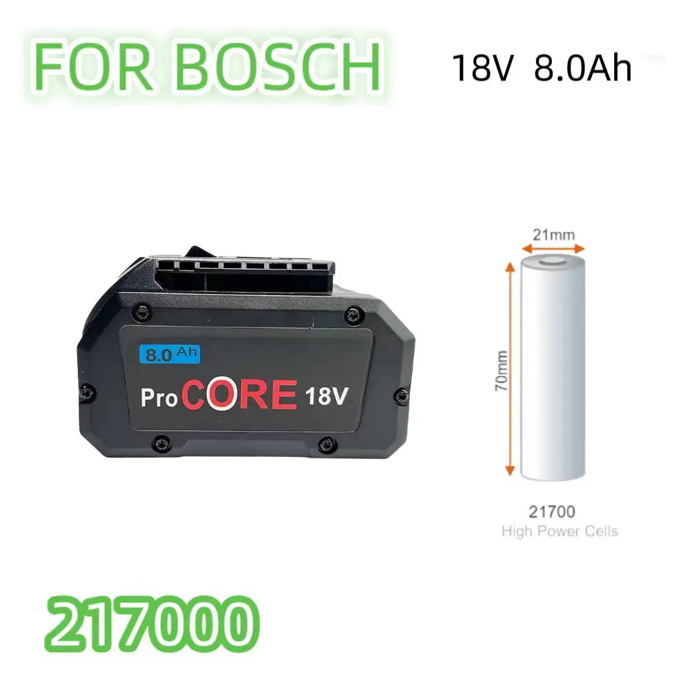 

18V 8000mAh ProCORE Ersatz Batterie für Bosch 18V Professionelle System Cordless Werkzeuge BAT609 BAT618 GBA18V80 21700 Zelle