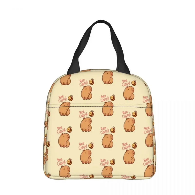 

Capybara Pun Be Happy Insulated Lunch Bags Cooler Bag Reusable Animal Lover High Capacity Lunch Box Tote Girl Boy Work Picnic