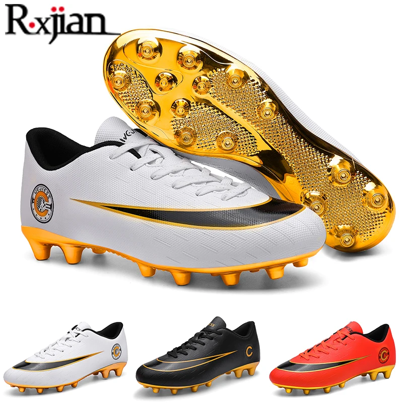 

R.XJIAN Men Low Top Football Shoes Five Person System Non Slip Studs Soccer Cleats Outdoor Professional Training Socks Sneakers
