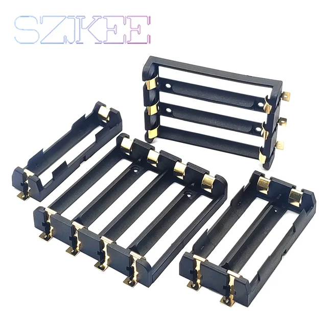 1x2x3x4x18650 support de batterie smt 18650 boîte de rangement smd conteneur de batterie batterie batterie externe avec broches en bronze rechargeable SMT bricolage 2