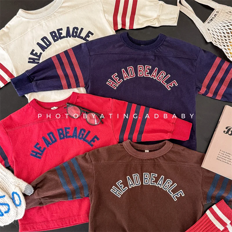 2025 Autumn New Children Long Sleeve T Shirts Boys Girls Letter Embroidery Cotton Tops Kids Casual Sweatshirt Bottoming Shirt 1 2025 Autumn New Children Long Sleeve T Shirts Boys Girls Letter Embroidery Cotton Tops Kids Casual Sweatshirt Bottoming Shirt