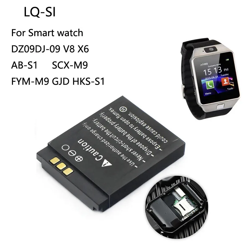 Lq S1 Bateria De Smartwatch Dz09 LQ-S1 380mAh Smart Watch Battery