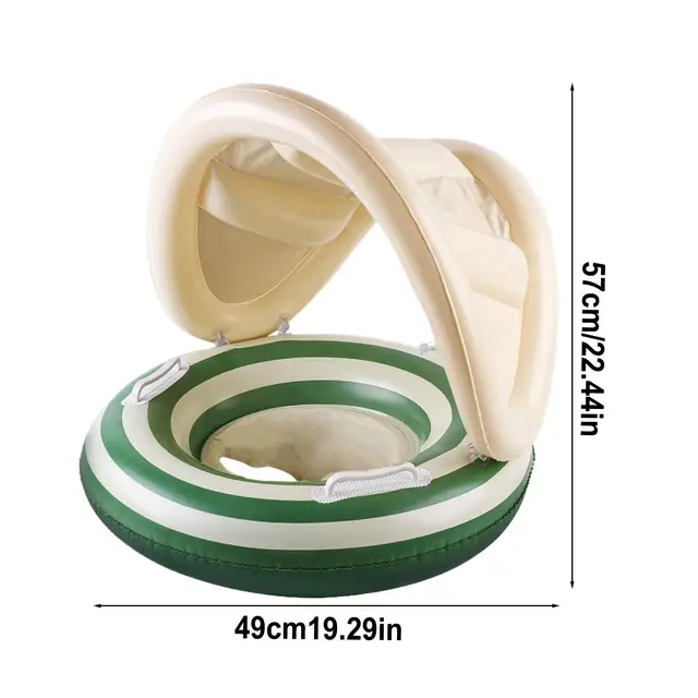 Baby Pool Float Floating Pool Ring Adjustable Float Trainer With Sunshade For Babies Toddler Kid Puddle 6