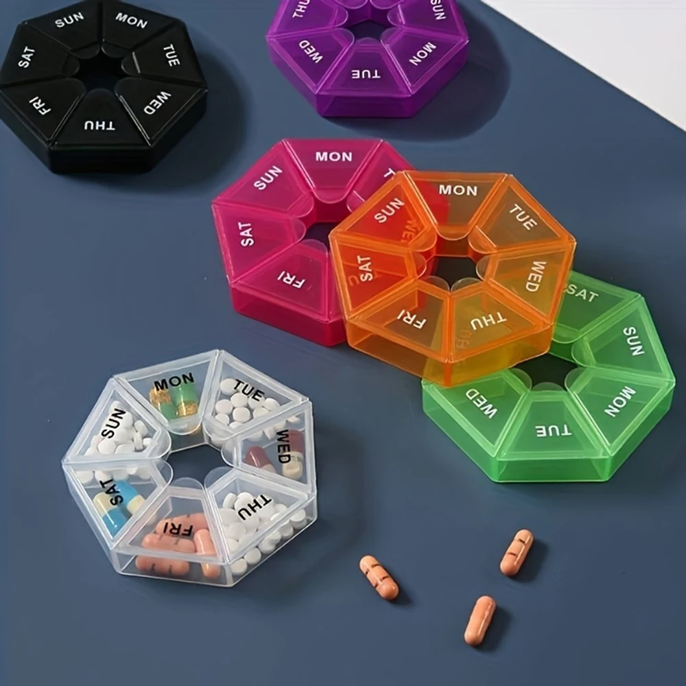 Compact 7-Day Pill Organizer with Portable Travel Case for Vitamins and Medications