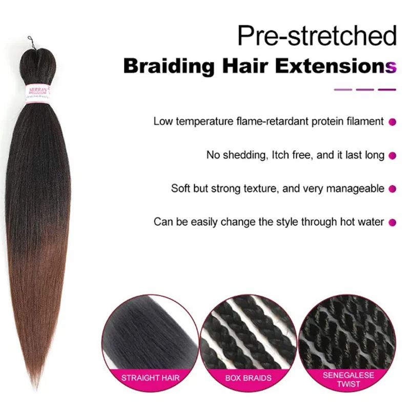 H&STAR Synthetic 20Inch Braiding Hair Pre-stretched  Hair Extensions for Afro Crochet Braids  Fake Hair DIY  Jumbo Braid