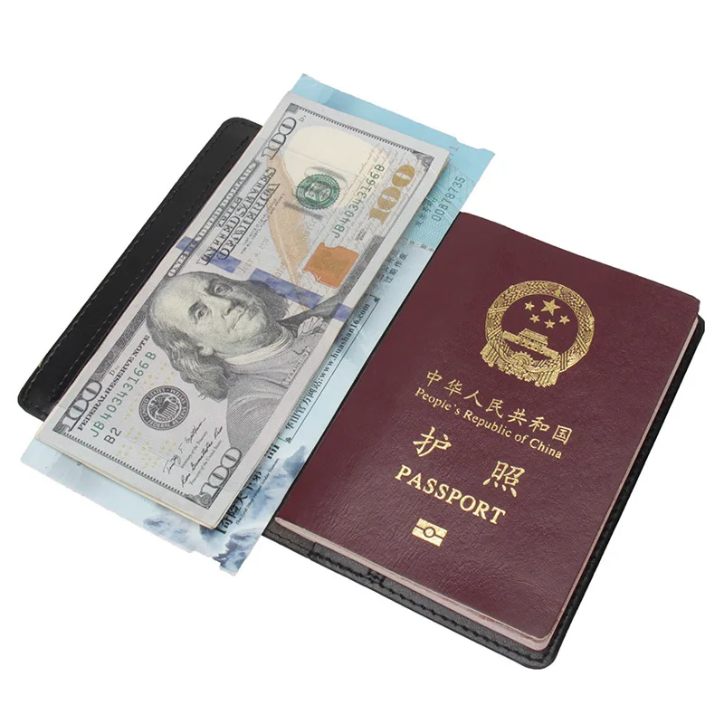 Zounake Retro Elastic Bandage aircraft PU Leather Passport Cover Case Holder Wallet Passport Ticket Travel Accessories