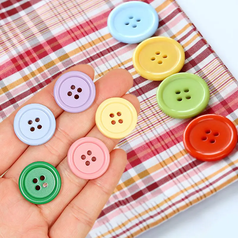 100g/팩 레진 버튼 믹스 사이즈 바느질용 플랫백 버튼 4구멍 수제 바느질 의류 액세서리 DIY 공예 장