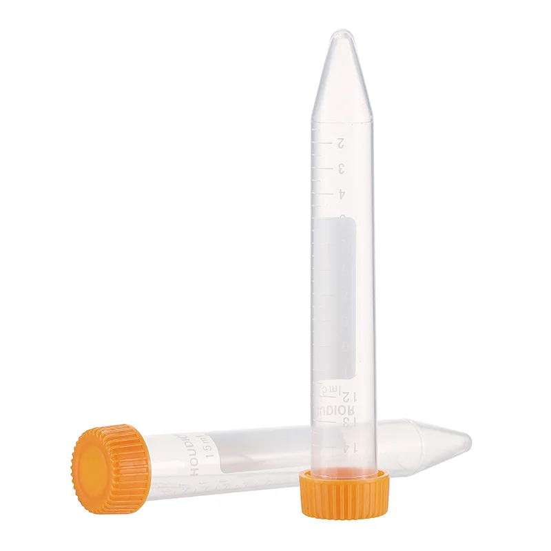 50Pcs 15ML Plastic Centrifuge Tube Clear Conical Screw Cap Centrifuge Tubes Vials Sample Lab Container Factory