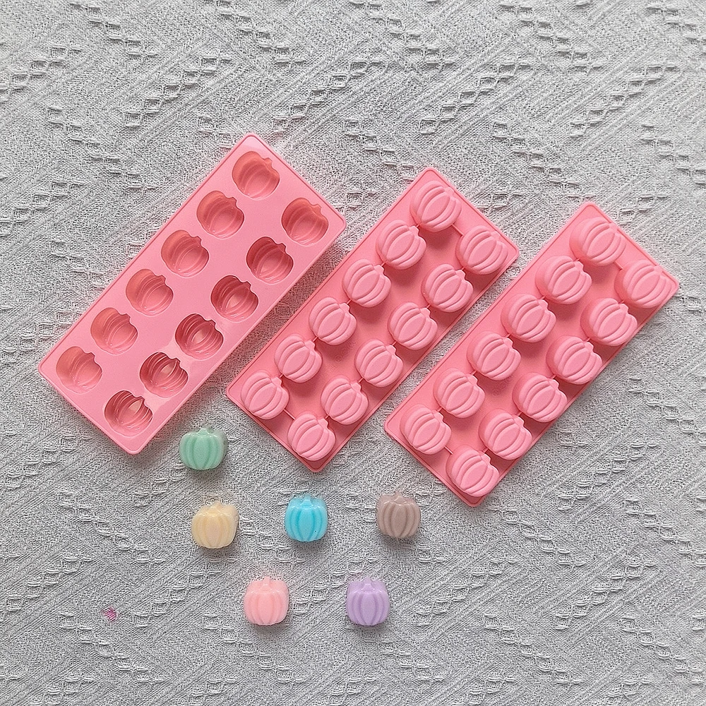 1pc 12-Cavity Pumpkin Shaped Silicone Mold for DIY Biscuits, Candy, Chocolate, Desserts... - SKU SMDB1729 - UGI Packaging