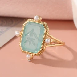 Dazzling Gold Inlaid Colorful CZ Women's Square Ring for Daily Wear and Parties (Ring)