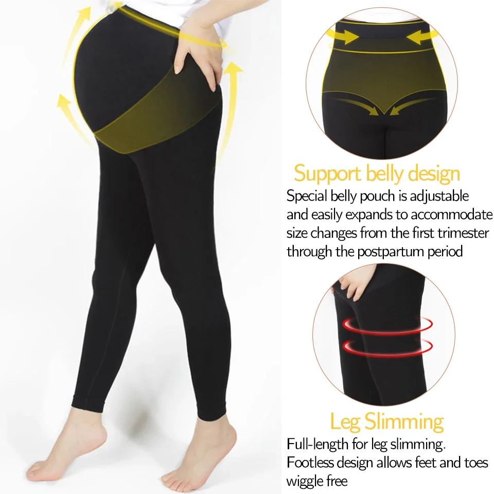 High waist Pregnancy Leggings Skinny Maternity clothes for pregnant women Belly Support Knitted Leggins Body yoga Pants