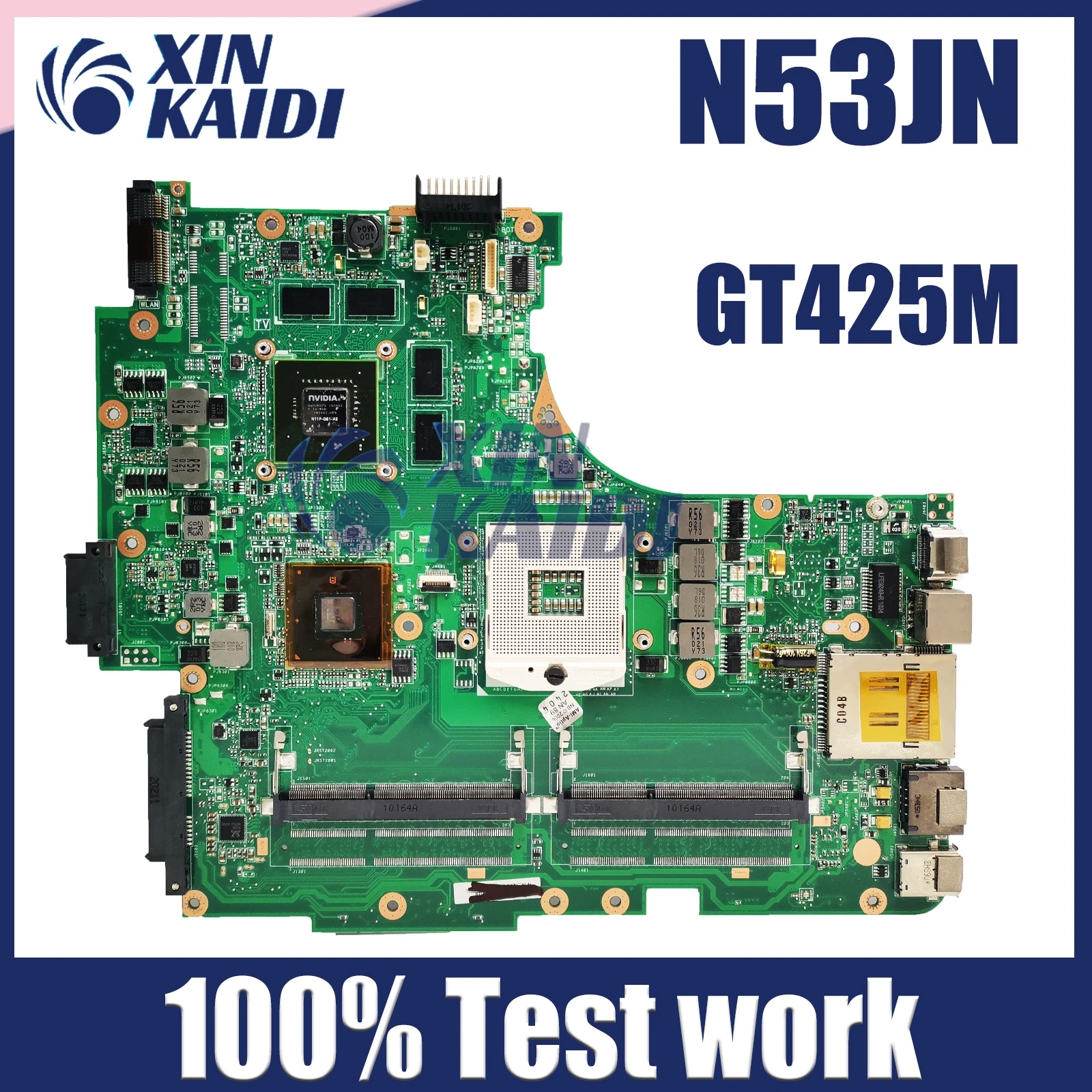 

N53JN Mainboard For ASUS N53JQ N53J N53JN N53JG N53JF Laptop Motherboard GT425M 100% Test work