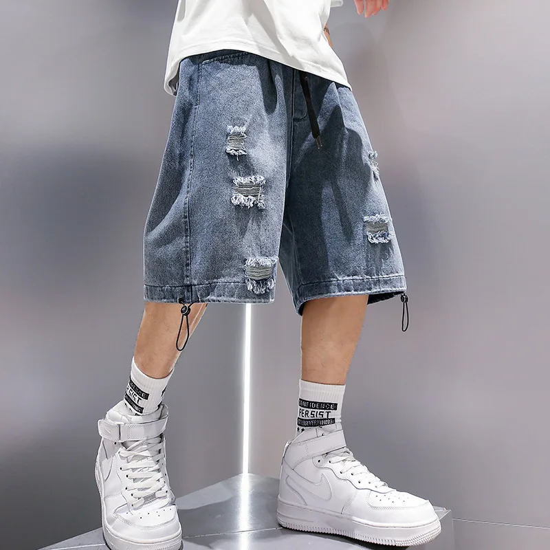 

2023 Summer New Fashion Jeans Men's Overalls Shorts Loose Retro Casual Pants Boutique Clothing Simple Style Mens Shorts