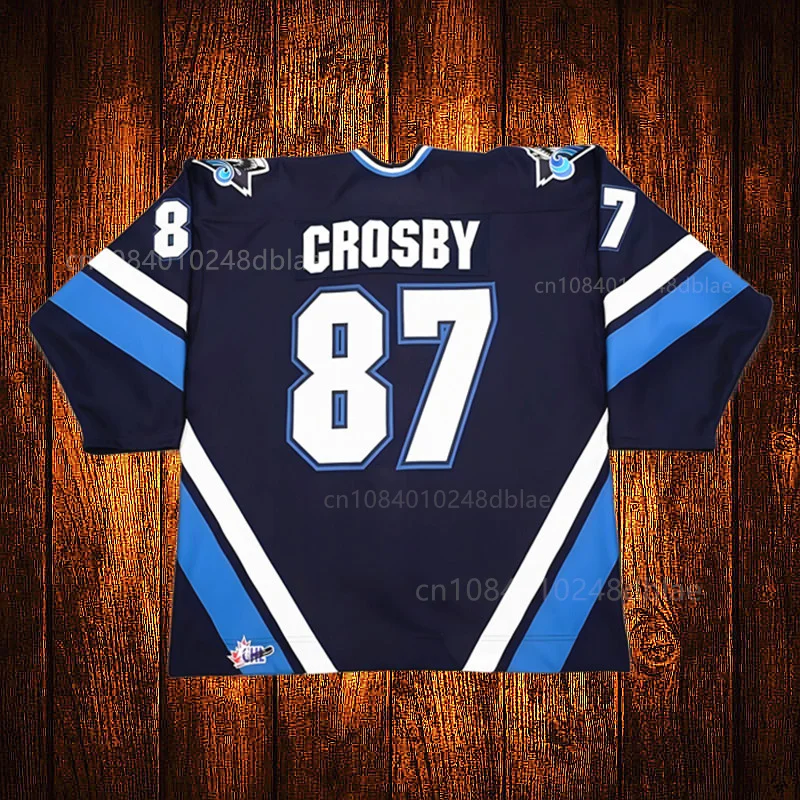 Vintage Rimouski Oceanic 87 Sidney Crosby Embroidery Stitched Hockey Jersey Youth Kids Adult Any Size And name（white）