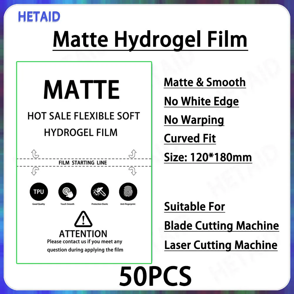 Blue HD MATTE Privacy Frosted Protection Flexible Hydrogel Film For Mobile Phone TPU Screen Protective Film For Cutting Machine