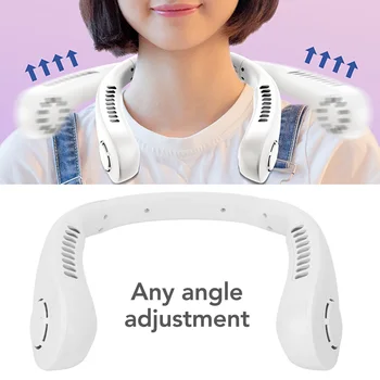 휴대용 충전식 목 선풍기, 3 단계 속도 조절 가능, 저소음, 충전식 손, 블레이드리스 선풍기, 남녀 공용 선풍기