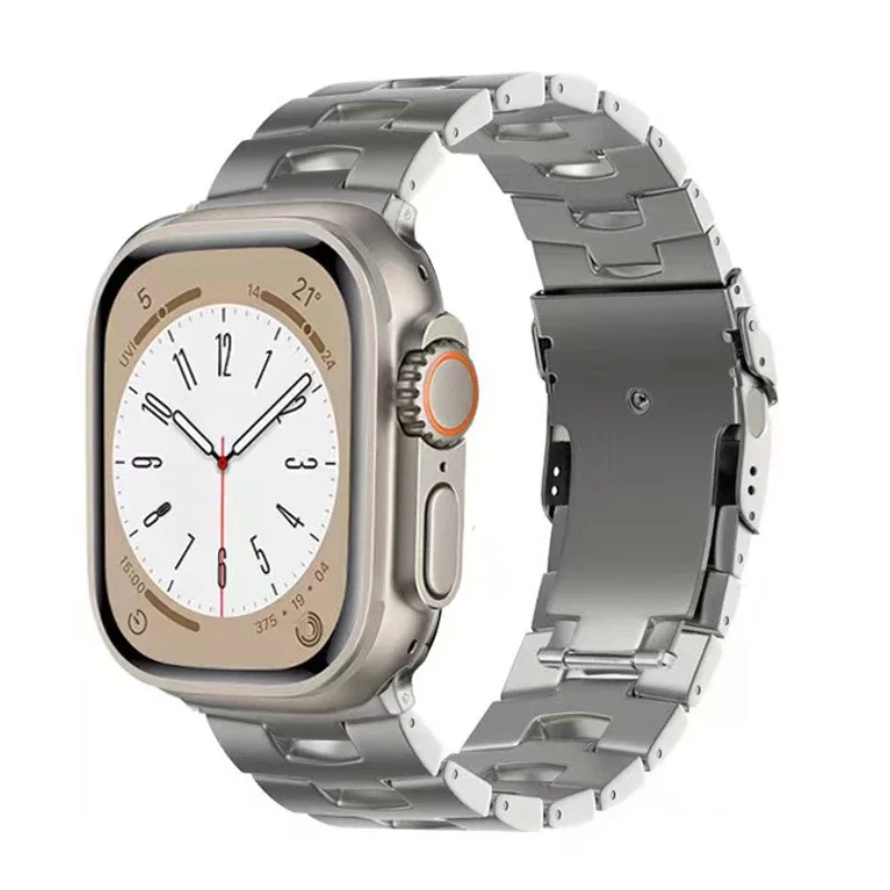 Oracle Titanium Metal Strap for Apple Watch Ultra 9 8 7 49mm 45mm 41mm Light Bracelet for IWatch 6 5 4 SE 44mm 40mm 42mm Correa