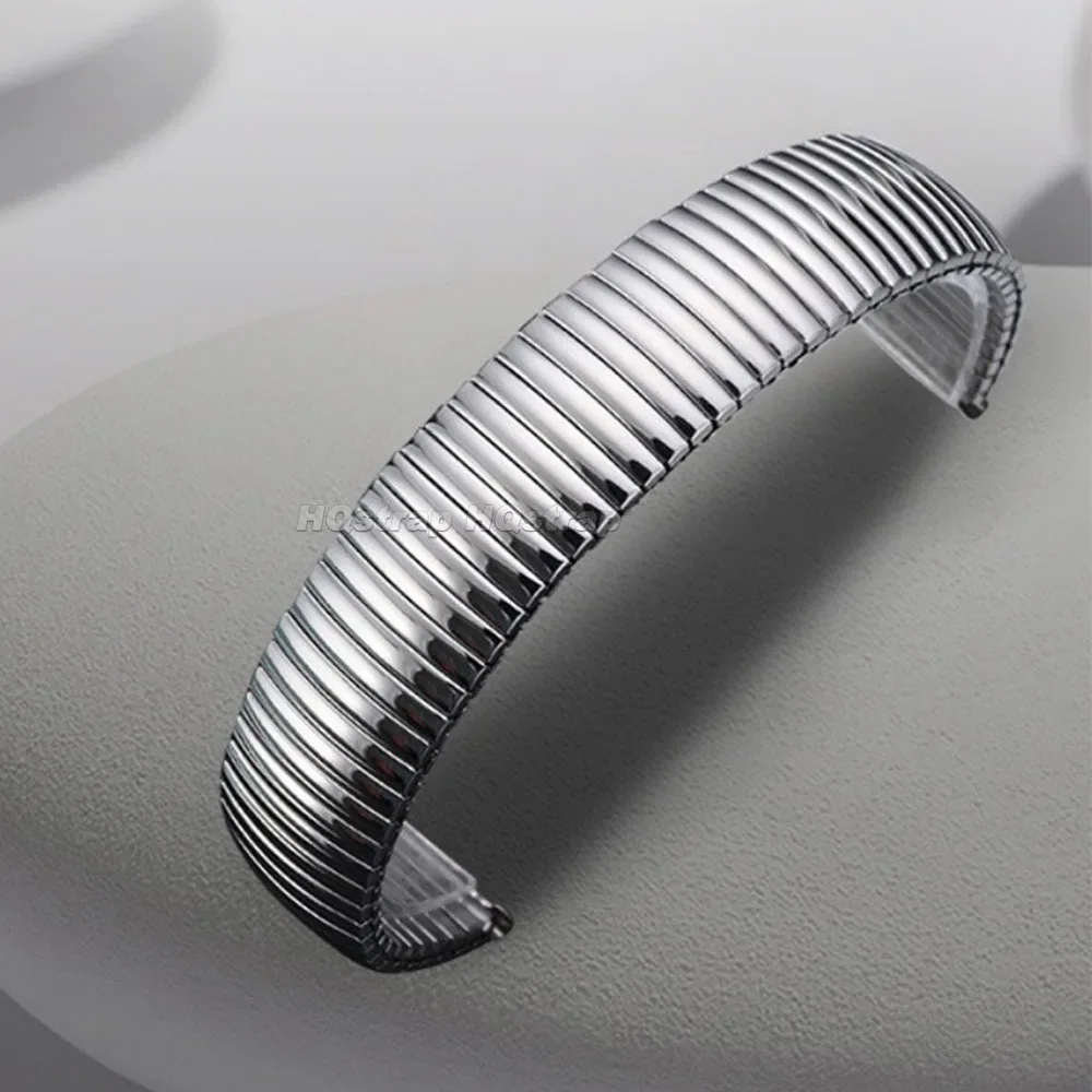 Premium Stainless Steel Elastic Watchband - Metal Stretch Expansion Strap