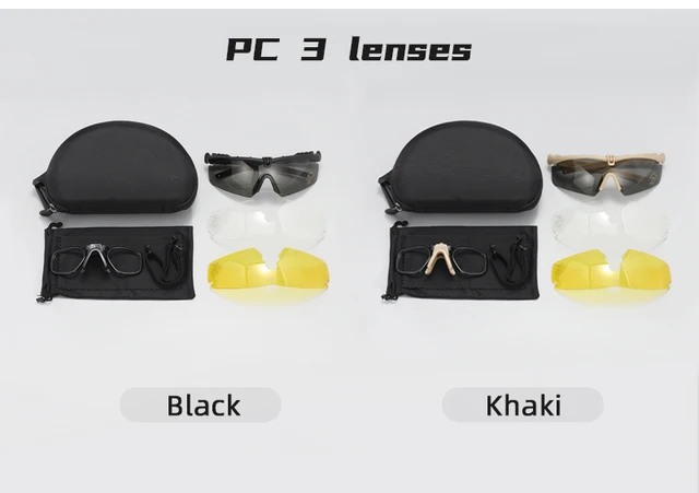 FREESOLDIER Tactical Eyewear - Interchangeable Lenses - Outdoor Unisex  Shooting Glasses