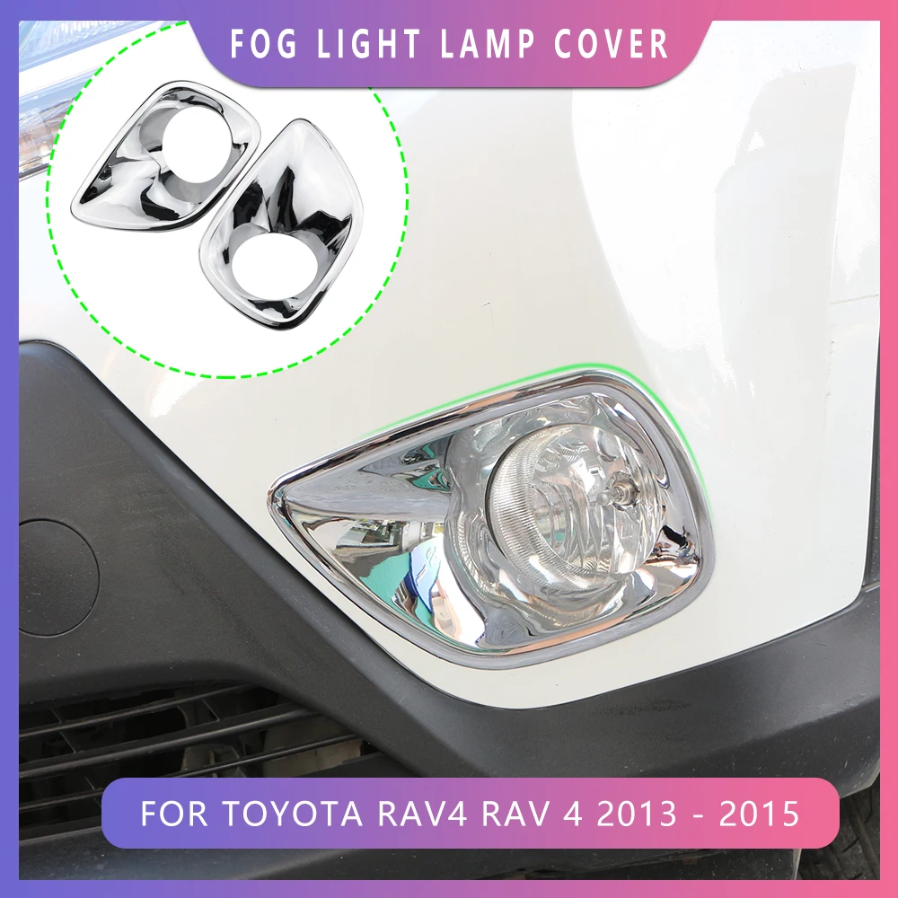 

Подходит для Toyota RAV4 2013 2014 2015, хромированный передний бампер, противотуманная лампа, противотуманная фара, крышка, отделка, украшение, молдинг, Безель, вставка, кольцо, 2 шт.