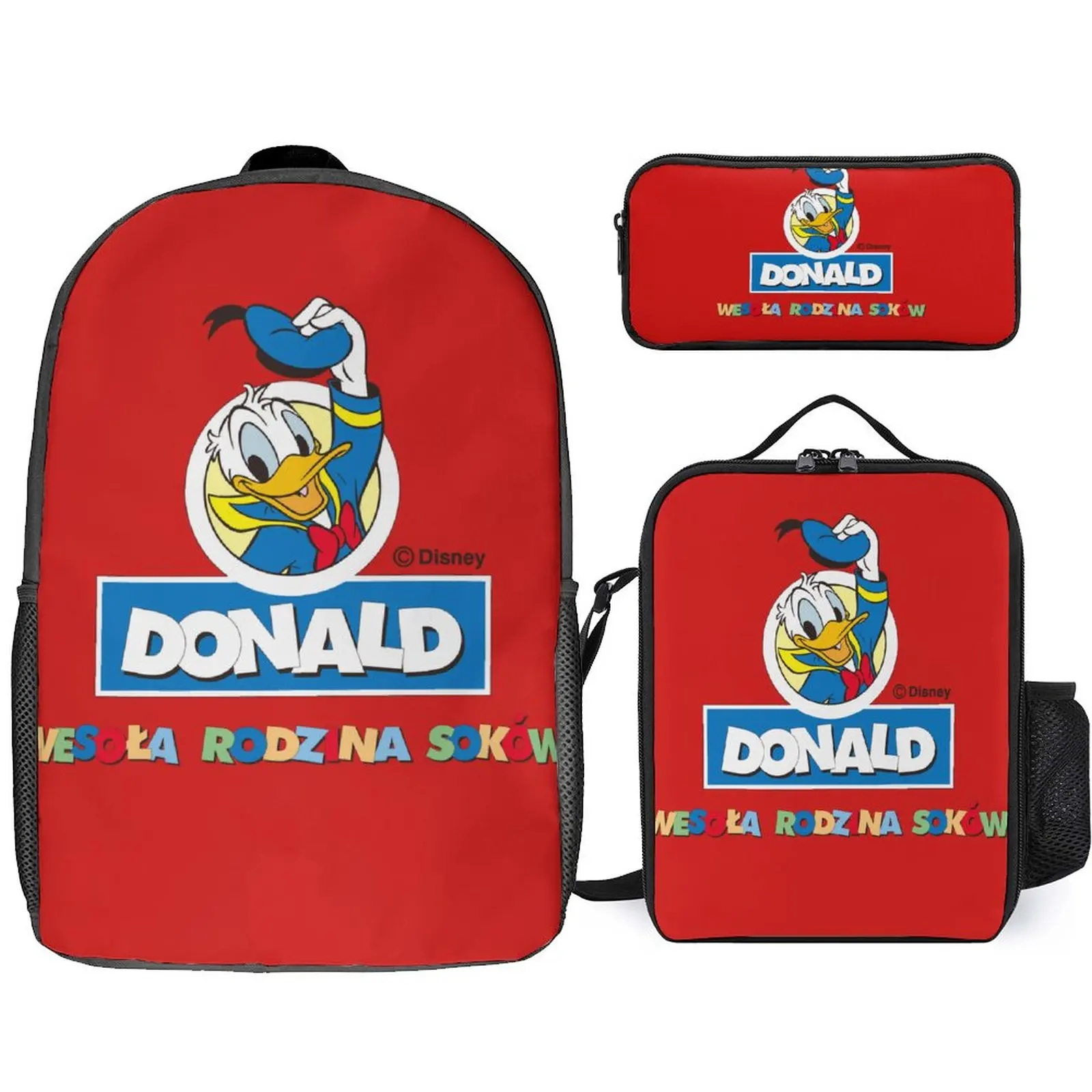

Backpack Set Animated Disney Classic Cartoon Character Custom Backpack Pencil Case Lunch Bag 17-Inch Schoolbag For Teens