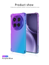 Shockproof Gradient TPU Protective Clear Case Cover for Vivo X300 Pro (Purple Blue)
