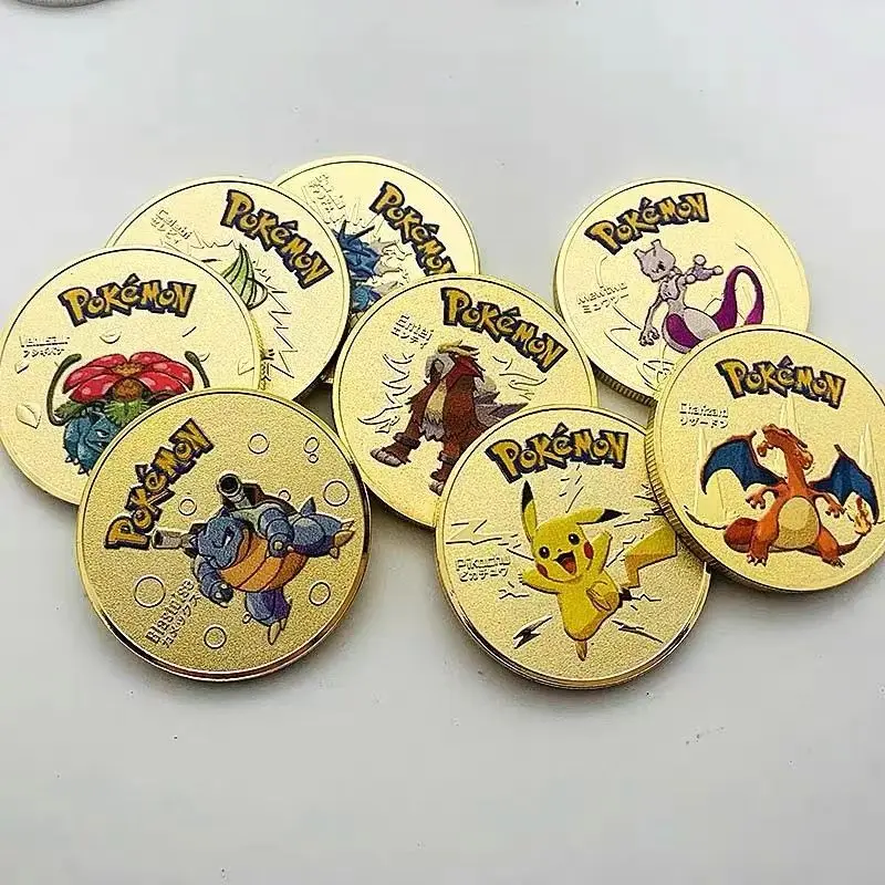 

Pokemon Anime Gold Plated Gold Coin Game Commemorative Coin Pikachu Blastoise Pikachu Celebi Gold Coin Game Collection Toy Gifts