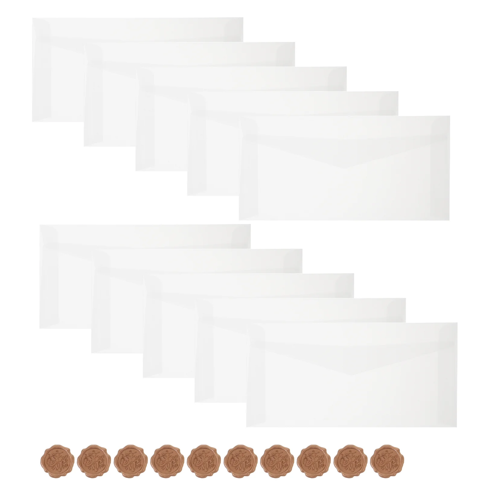 10 Sets Translucent Envelopes Invitation Cards Envelope Blank Envelopes Practical Envelopes
