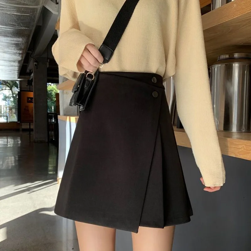 

Summer 2024 New Loose Casual KPOP Fashion Style Office Lady Skirts Sweat Cotton Linen Simplicity Solid Button Women's Clothes